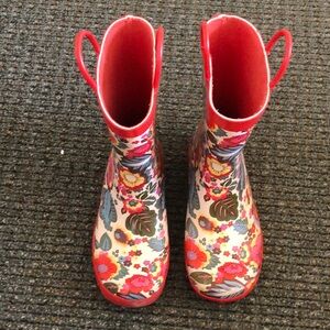 Girls Floral Rain Boots